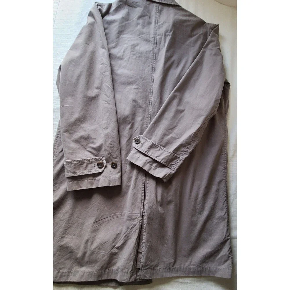 J Crew Sutherland Trench Coat Mens XL Gray Cotton Plaid Lined 2009 Y2K